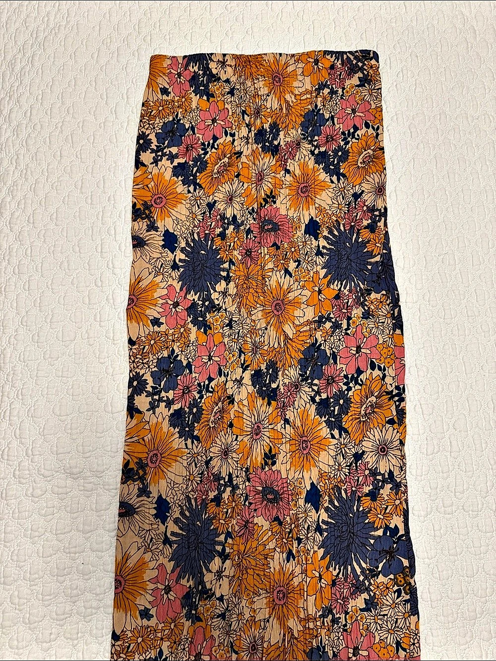 Urban Outfitters Floral Maxi Skirt in Orange & Blue Like New